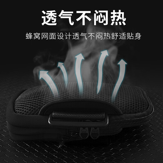 Running equipment, sports mobile phone arm bag for men and women, thin and light mobile phone bag, morning running arm bag, outdoor fitness wrist bag, midnight black three-pack wrist and arm dual-use model 6.9 inches
