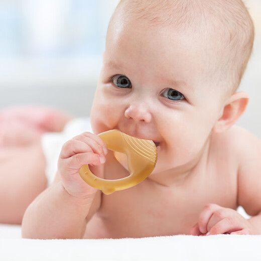 Cartoon Hat Bear Teether Baby Anti-eating Hand Teether Nano Silver Silicone Teether Baby Chew Toy Nano Silver - Bear Striped Teether 1 bag Food Grade Silicone - Q-bounce and easy to bite