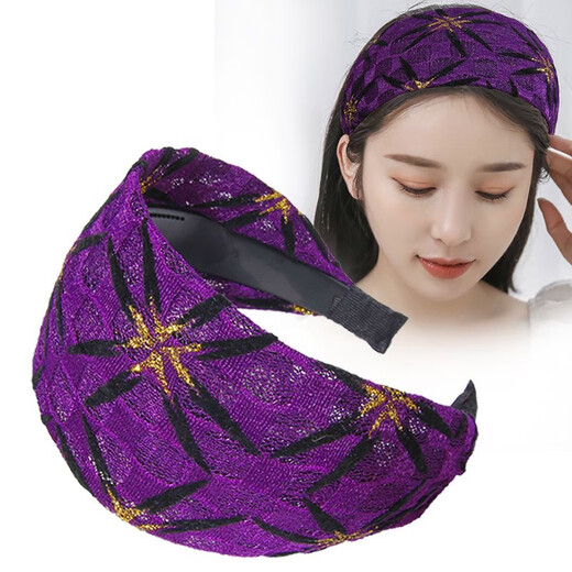 Tianzhuge Hairband Covers White Hair Wide-Brim Women's Summer 2025 Versatile Outing Korean Pressed Hairpin Ultra-Wide Headband Internet Celebrity Hairband Black