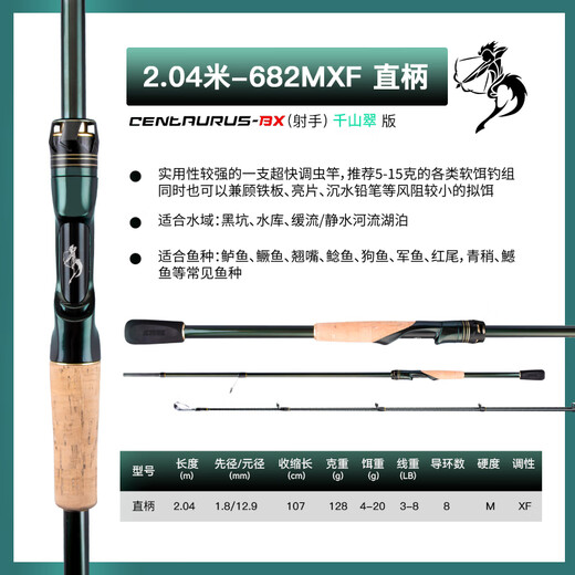 Kemaile shooter ultra-fast adjustment insect rod Lua rod mandarin fish bass black pit rod high-sensitivity carbon Lua rod 682m C Sagittarius straight handle-xf ultra-quick adjustment 2.04
