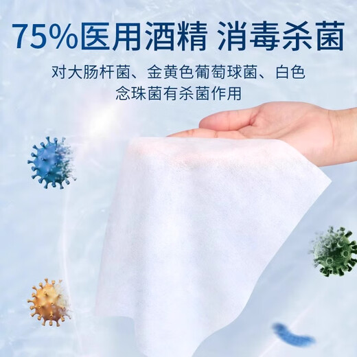 Haishi Hainuo 75% alcohol wet wipes sanitary wipes large pack large size home office portable sterilization and disinfection 60 pumps