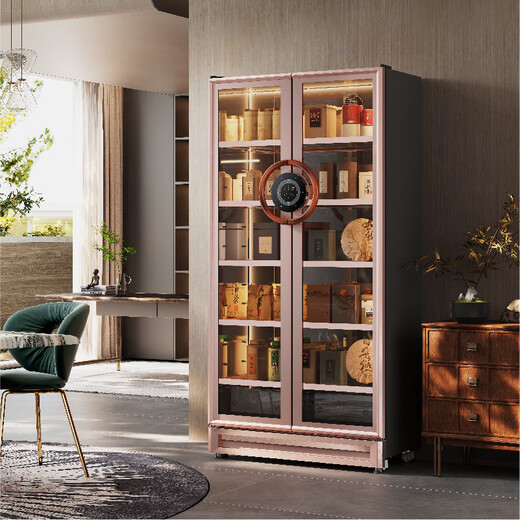 Yimingju P8 smart hidden tea cabinet old tea black tea Pu'er rock tea special tea cabinet commercial household tea cabinet bronze