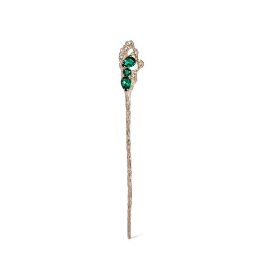 Qianzi shes Rousseau holiday bright craft crystal emerald hairpin light luxury new Chinese style hairpin for women emerald D0