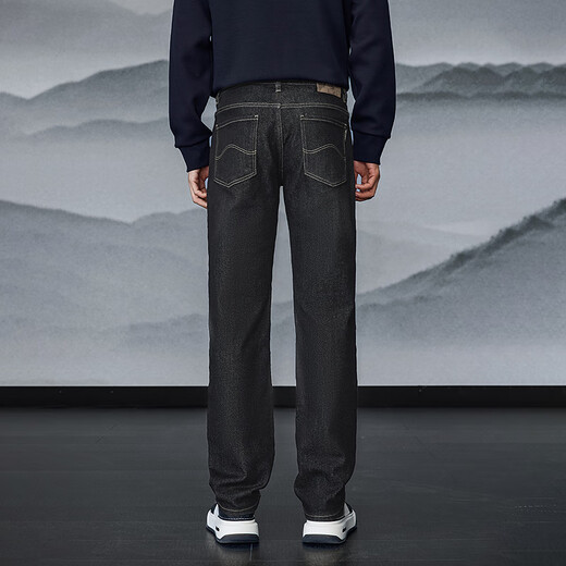 海澜之家（HLA）牛仔裤男山不在高系列黑牛直筒裤子男秋季 黑牛过渡色（深）2D 33 175/84A 推荐135~142斤