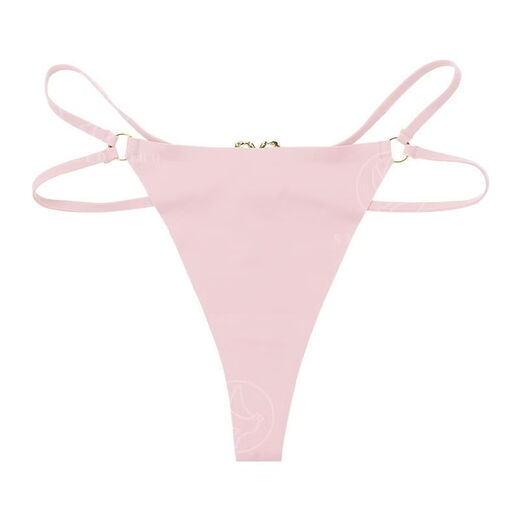 Shan Nanwei mature women's thong does not pinch the buttocks big ass women's underwear sexy butt seamless sports t-pants bikini coral pink M