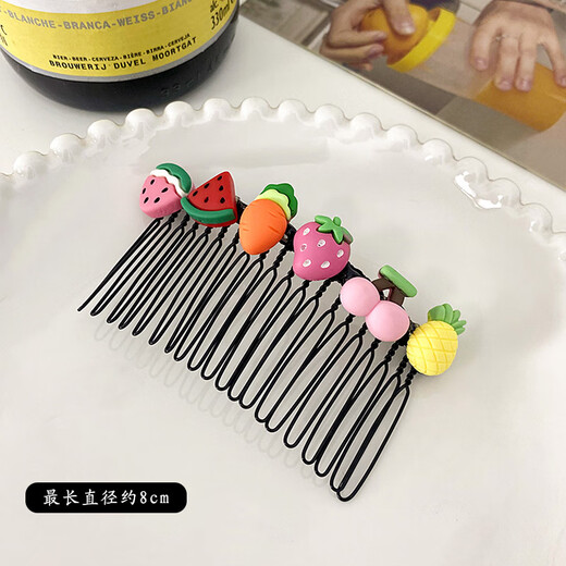 Garnbei children's cute hair comb for broken hair, girl's bangs hairpin, little girl's forehead and back hairpin, baby comb, metal cartoon hair comb - pink rabbit style, single