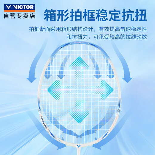 威克多（VICTOR）胜利羽毛球拍龙年全碳素高磅铁锤TK-HMRL EX/A/5U云峰白 穿线拍