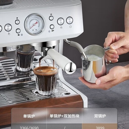
Petrus PE3899 dual boiler Italian full semi-automatic coffee machine household milk frothing machine grinding machine small machine