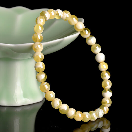 Shi Yue Jewelry (SHIYUEZHUBAO) Luxury Collection Natural Raw Mineral Demonic Flower Beeswax Bracelet Full of Honey Russian Material Toy Accessories Bracelet for Men and Women 5-6mm