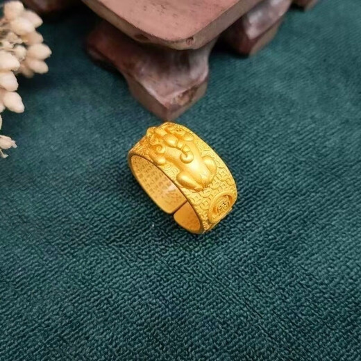 GAUSS CARLER Old Phoenix 999 gold pure gold gold-plated silver-plated Pixiu ring open retro non-fading men's ring Pixiu open ring same style 6.8 g
