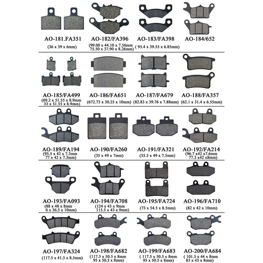 Zhisong adapts to FA474/700/085/147/189/298/350/679/499/214/321 front and rear brake pads FA679