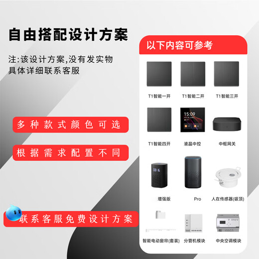 ZNSN high-end whole-house smart home control system set, curtains, home appliances and lighting, free design scheme, free design of whole-house smart decoration scheme - advanced