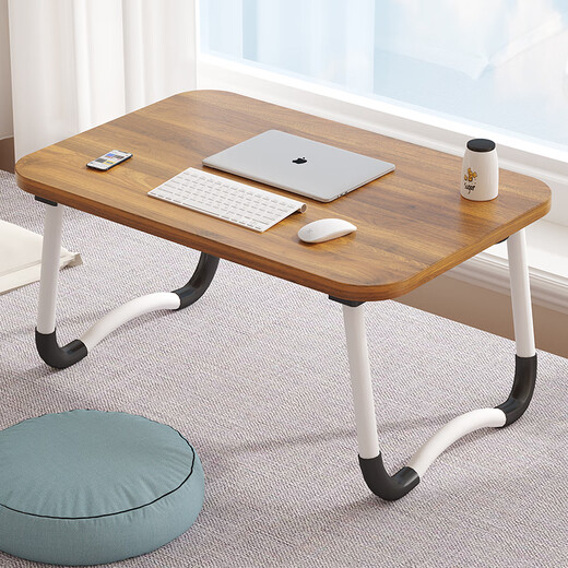 Coolin solid wood bed computer desk folding desk student dormitory study table notebook small table dark walnut 60*40