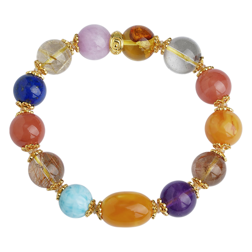 Potala Palace beeswax multi-treasure bracelet crystal southern red amber transfer bead bracelet for men and women beaded birthday gift for boyfriend