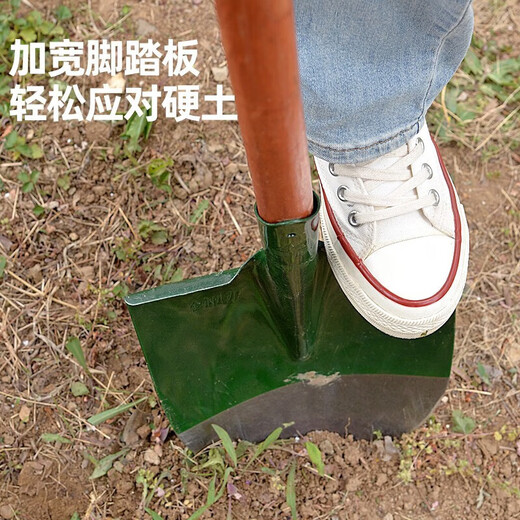 Shovel manganese steel shovel thickened gardening gardening flower planting shovel square head pointed shovel agricultural soil digging shovel manganese steel pointed shovel without handle