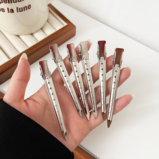 Manfuyu bangs duckbill positioning clip women's hairdressing clip seamless hair root fluffy clip hairpin edge styling duckbill clip 4.5CM (4 pieces)