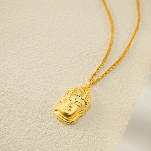 Libiao gold-wrapped silver Buddha head pendant pure gold pure silver transfer bead jewelry 2025 new pendant for men and women as a birthday gift Zhongda Buddha head weighs about 8g gold about 0.8g