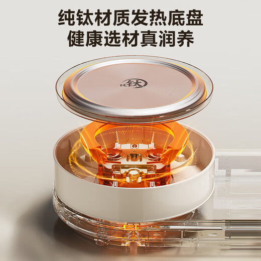 SUPOR pure titanium health kettle glass panel kettle 316L stainless steel constant temperature tea kettle enlarged filter electric kettle multi-stage thermal insulation kettle electric kettle health kettle 1.5L titanium heating plate + 316L enlarged tea basket