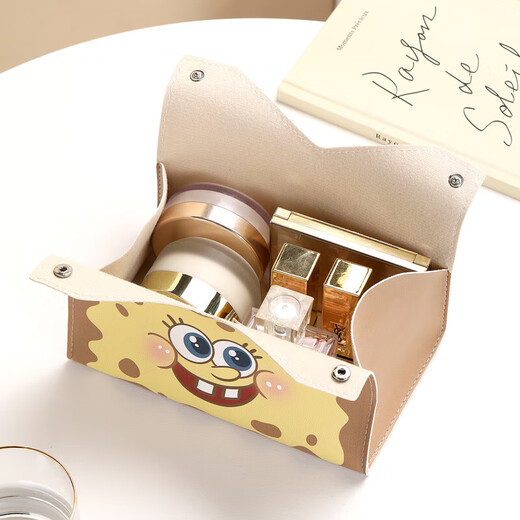 Cute Cartoon Hand Storage Bag for Men and Women Can Hold Tissue Bags and Cosmetics SpongeBob SquarePants Pink