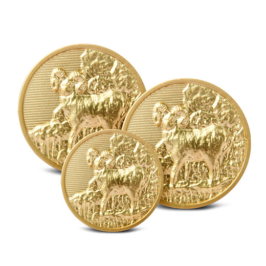 GIEVES CHARLES24K gold-plated embossed gold buttons, men's suit coat gold-plated buttons, two skulls (suit placket)
