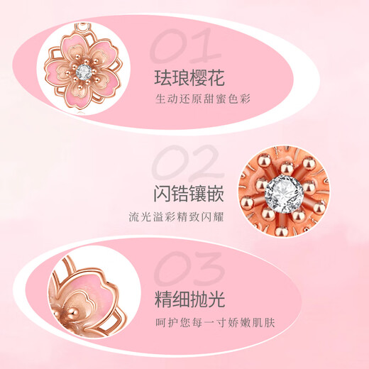 Gin Qianhui 999 sterling silver necklace female peach blossom pendant clavicle chain 2025 new light luxury Valentine's Day birthday gift for girlfriend