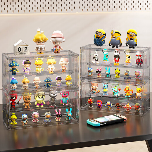 OMANTI blind box storage box display box layered transparent LEGO figure storage box Bubble Mart toy display stand