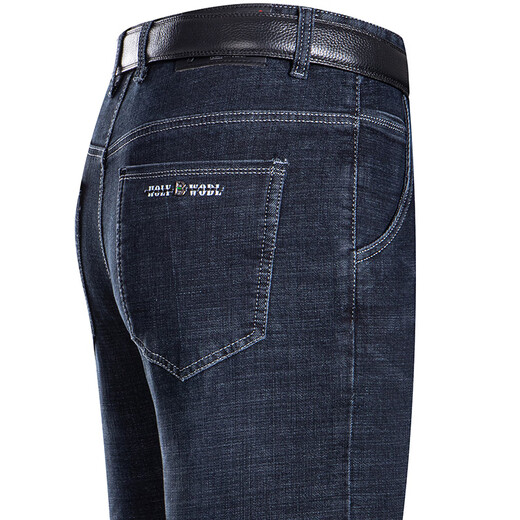 Seven Wolves High-end Men's Spring and Summer Jeans Men's Straight Loose Thin Jeans Middle-aged High Waist Dad Long Pants 3886 Dark Blue 29 [2 feet 2 Waist]