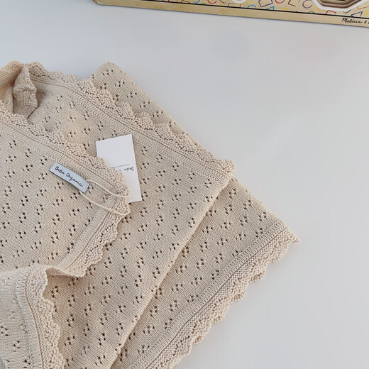 Huili Niuniuy kids new four-season children's blanket pure cotton edge knitted blanket baby blanket air conditioning quilt off-white blanket 86x92cm