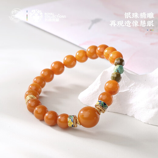 Potala Palace Beeswax Green Pine Bracelet 925 Silver Tibetan Playplate Playing Agate Bracelet Men and Women Birthday Gift for Boyfriend