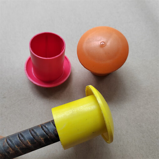 Huili's steel wire head protective sleeve threaded steel bar protective cap mushroom cap steel pipe protective sleeve shelf pipe blocking bolt cap 10-25 steel bar universal orange 100 pieces