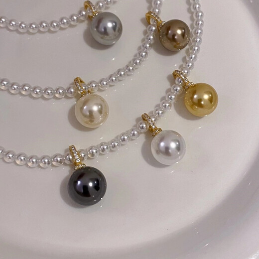 KUXA openable pendant 925 sterling silver single pearl pendant with millet bead pendant clavicle chain accessories cold light Australian white universal buckle pendant