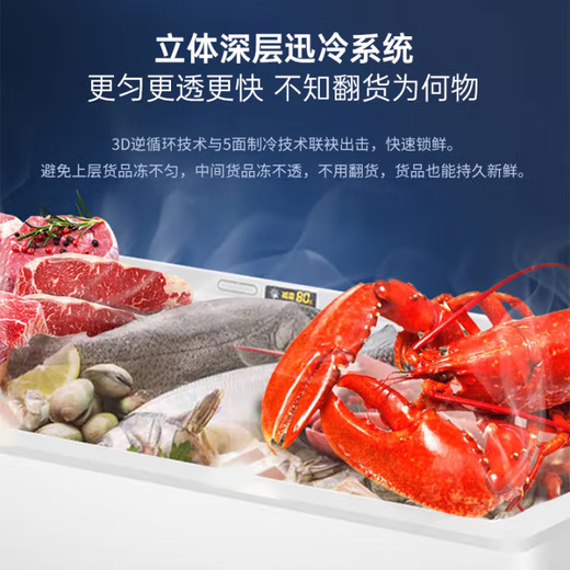 海尔（Haier）冰柜200升300升以上超低温无需频繁除霜家用大容量节能速冻省电一级能效冷冻冷藏小型商用卧式冷柜 719L 【零下38度】超大容量约冻1000斤肉