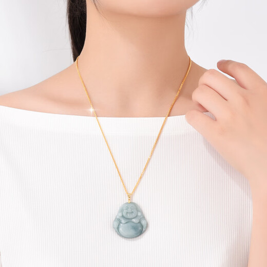 Fat Donglai's same 18k gold necklace Chopard chain w buckle light luxury sweater chain women's color pigment chain clavicle yellow l gold color 1.8mm thick 60cm long + certificate