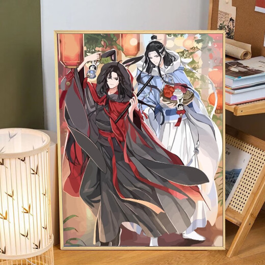 
The Demonic Patriarch Untamed Wei Wuxian DIY Digital Oil Painting Hand-painted Filled Colored Cartoon Acrylic Decorative Painting LL9855 30*40cm Thick solid wood inner frame