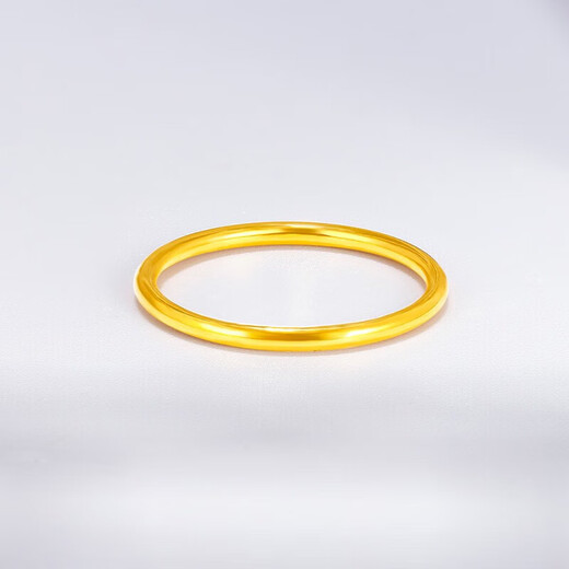 Lingmeng gold ring 999 Sansheng Sanshi couple glossy ring ring 520 gift gold-plated Valentine's Day gift for girlfriend No. 25 pure gold ring 0.3g
