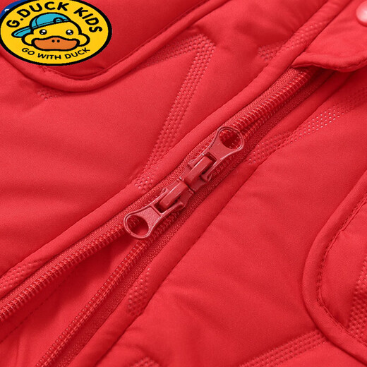 G.DUCKKIDS children's overalls for boys and girls in autumn and winter all-in-one velvet cotton pants for babies with open stalls for children and infants thickened outer pants black plus velvet and thickened - 90