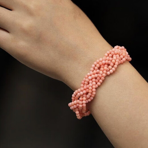 Giventi GEFIODEY pink natural Italian coral red bracelet 108 beads necklace bracelet set animal year gift woven original multi-strand necklace 45 cm comes with special guarantee