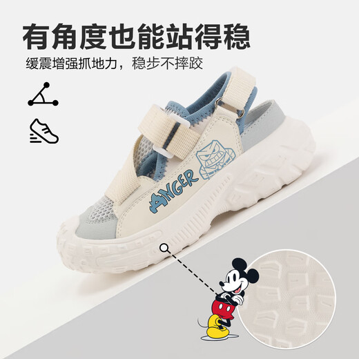 Disney Disney Children's Sandals 2025 Summer New Lightweight Breathable Running Shoes for Boys and Girls Black 36