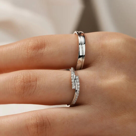 The Key to True Love - pt950 Platinum Ring Couple's Ring Natural Diamond Niche Light Luxury Customized Engraving Pair PT950 Platinum Women's Ring No. 9-12 Single