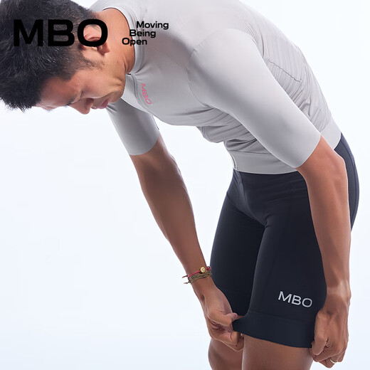 MBO Summer Men's Double Arrow Cycling Bib Shorts T300 Cycling Jersey Black M