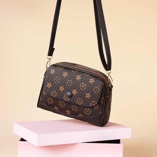 Kuqi Kangaroo (KUQIDAISHU) Shiling bolso de cuero bolso cruzado bolso de concha de alta calidad bolso de mujer de mediana edad moderno y exquisito nicho práctico bolso de hombro para madre letras grandes