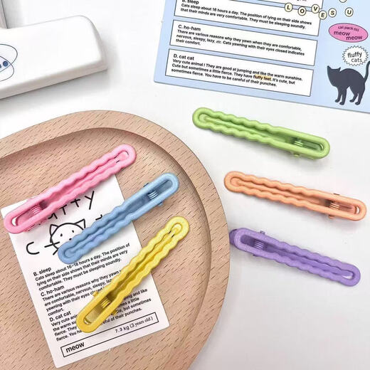 Wave clip hair clip handmade jewelry sweet hair clip hair accessories mixed cute bangs wholesale side clip hair clip wavy hair clip (mixed color 2 pieces)