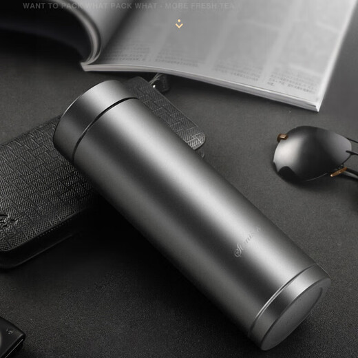 SMVP German brand pure titanium thermos cup men's large capacity business light luxury titanium tea cup office water cup gift pure titanium_420ml