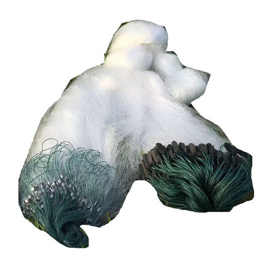 White silk three-layer sunken fish net sticky net green silk net 100 meters fishing net crucian carp fishing hanging net reservoir net silver carp 3 meters high 7 fingers white silk three-layer sunken net 50 meters long
