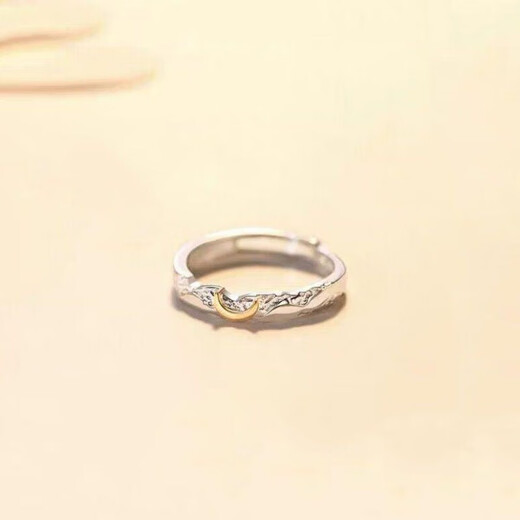 Sun and Moon Couple Rings Pair of New Niche Design Birthday Gifts for Girlfriend Male Adjustable 1+2 Ring 2-piece Set