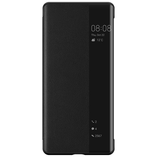 Huawei Original Mate40pro Handyhülle Lederhülle Mate40 E Smart Window Flip-Up Schutzhülle All-Inclusive Anti-Fall Mate40Pro Flip Ledertasche Schwarz