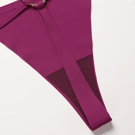 Shan Nanwei mature women's thong does not pinch the buttocks big ass women's underwear sexy butt seamless sports t-pants bikini coral pink M