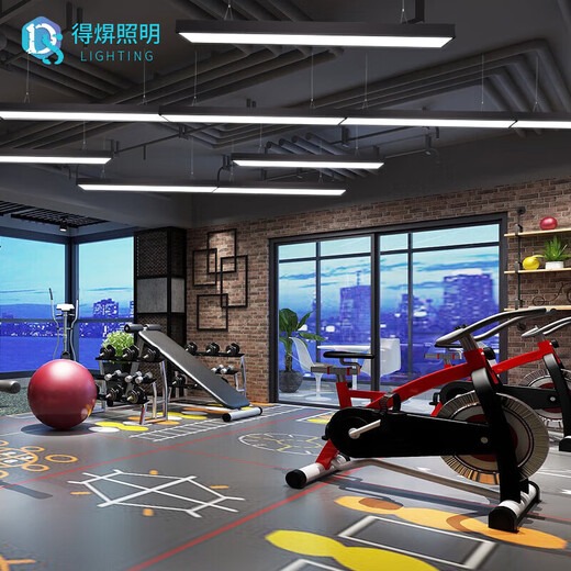 Deyan office chandelier LED strip lamp conference room office lamp chandelier lamp office building shopping mall fitness commercial lighting black right angle 120*20-48W white light