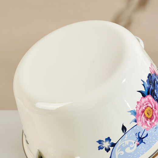 Yupinjia lard tank enamel basin high temperature resistant old-fashioned national style lard special container with lid large capacity enamel enamel bowl enamel basin 24cm 1 piece 3.2L