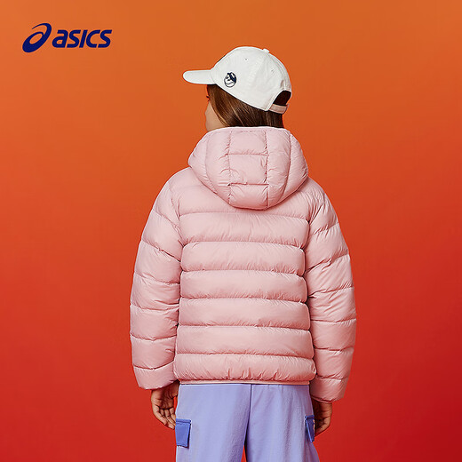 ASICS Children's Wear 25 Years Winter Children's Soft and Comfortable Three-Proof Lightweight Warm Down Jacket High Down Filling Pink Cleanliness 1000-Duck Down 170 Down Filling 109.2g
